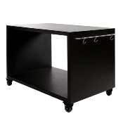 Table GARDEN  roulettes en acier inoxydable galvanis noir - Morso